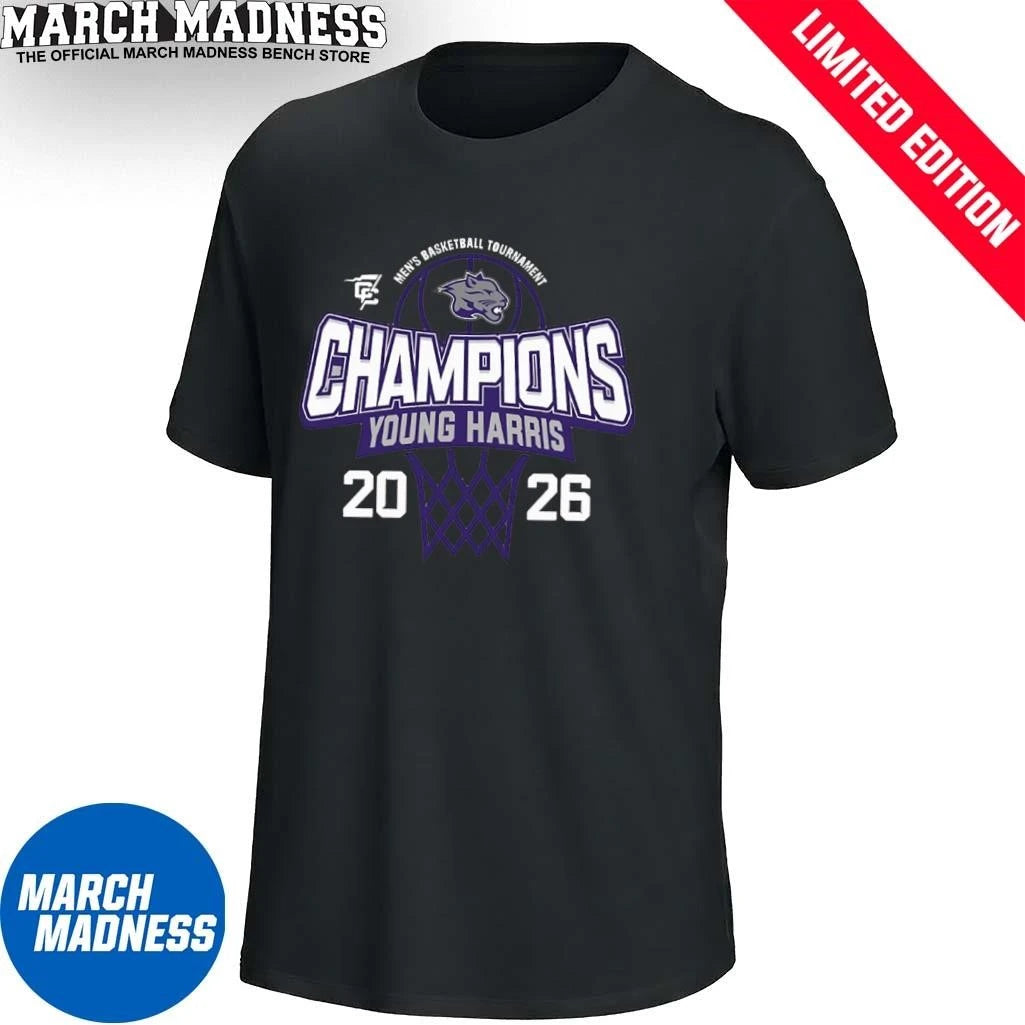 Official Young Harris Conference Carolinas Men’s Basketball Tournament Champions Shirt