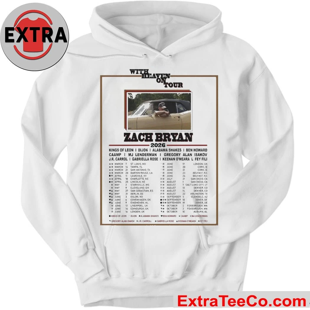 Official Zach Bryan With Heaven On Tour 2026 Signature Shirt