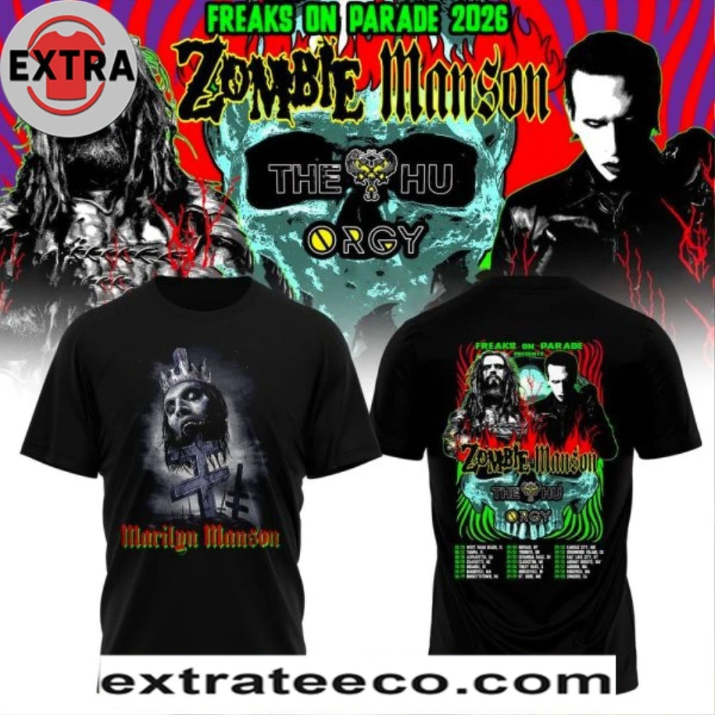 Official Zombie x Manson Freaks On Parade 2026 Tour T-shirt