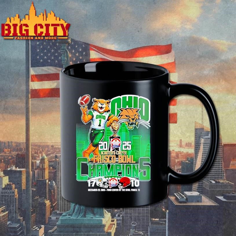 Ohio Bobcats 2025 Scooter’s Coffee Frisco Bowl Champions city skyline Shirt