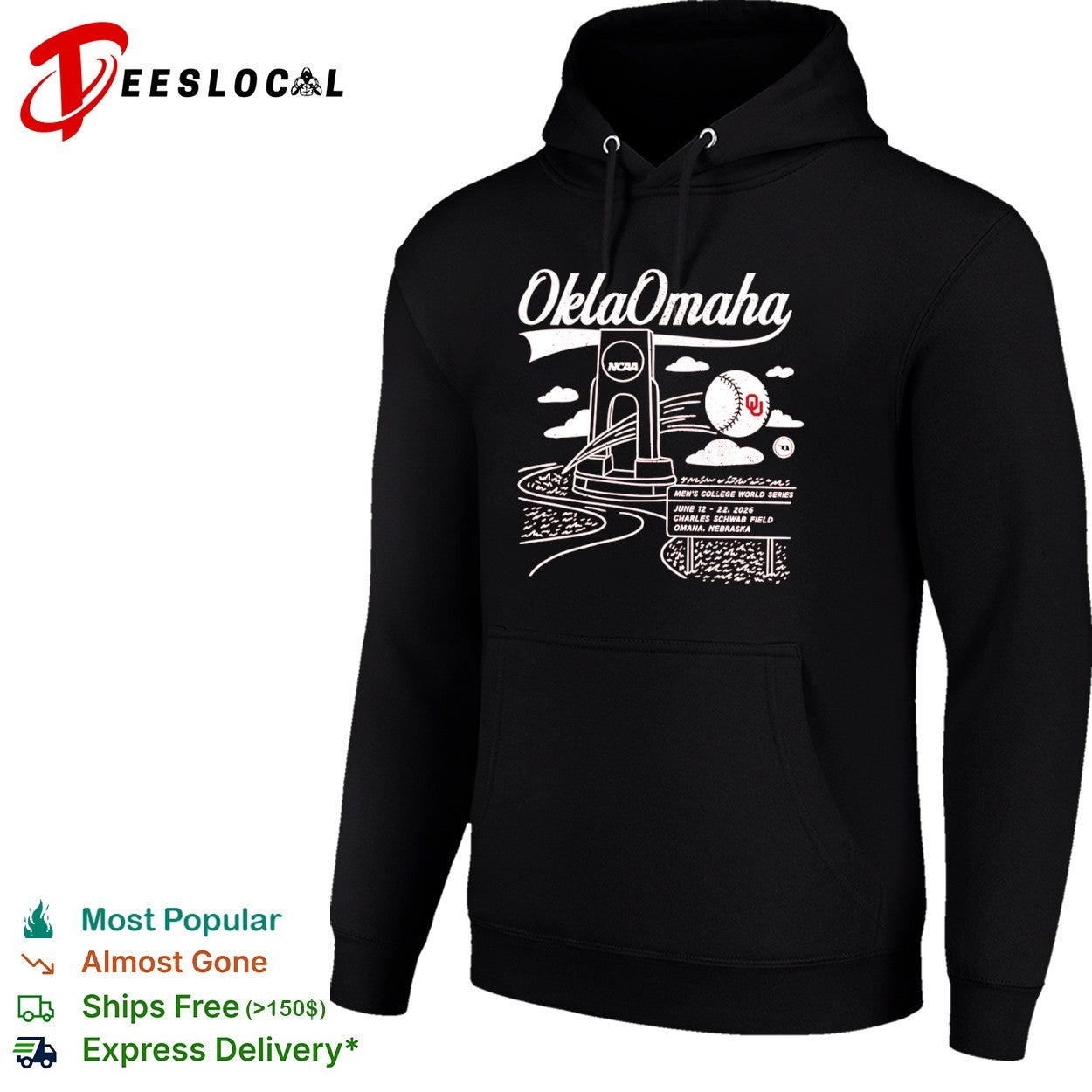 OklaOmaha 2026 Mens College World Series Oklahoma Sooners Baseball shirt