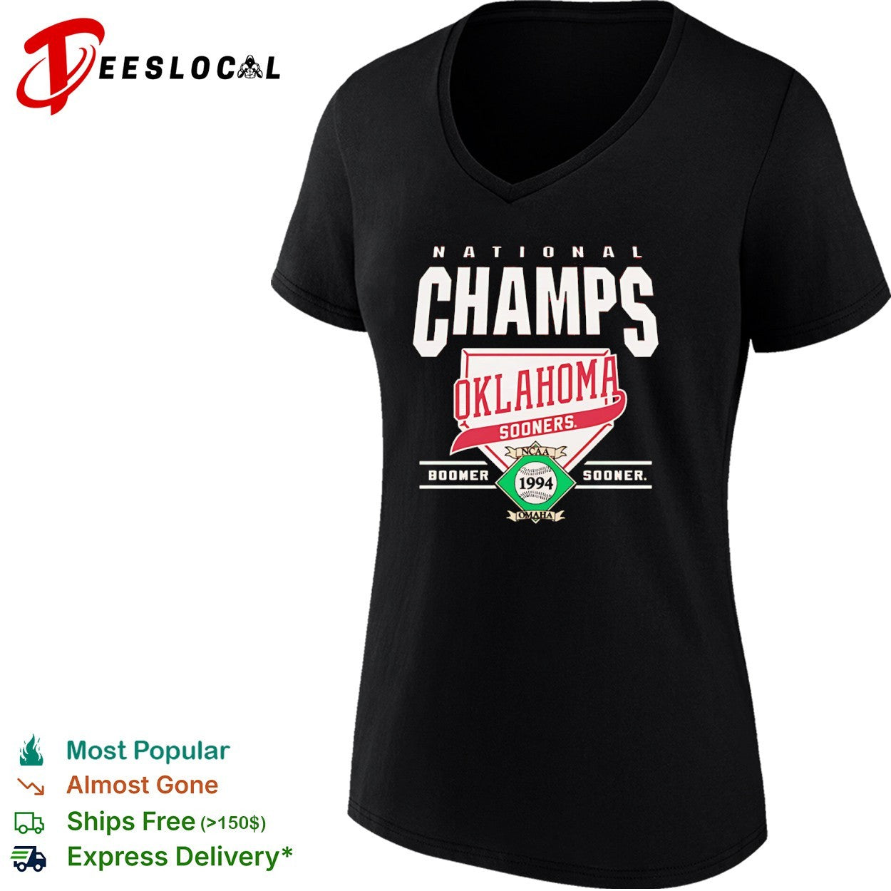 Oklahoma Sooners 1994 National Champs Omaha NCAA Baseball Shirt