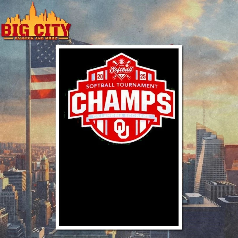 Oklahoma Sooners 2025 softball tournament champs logo shirt