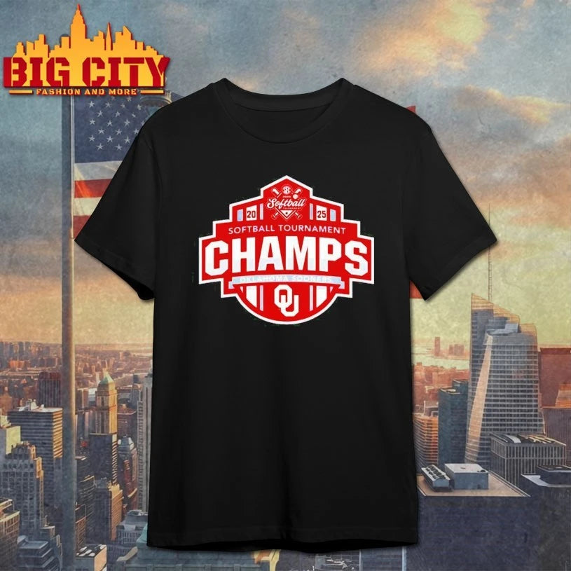 Oklahoma Sooners 2025 softball tournament champs logo shirt