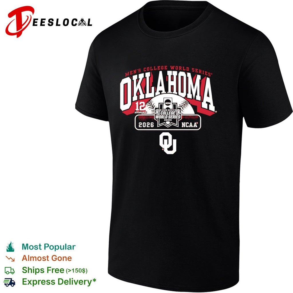 Oklahoma Sooners 2026 Men_s College World Series 12 Appearances NCAA OU Logo shirt