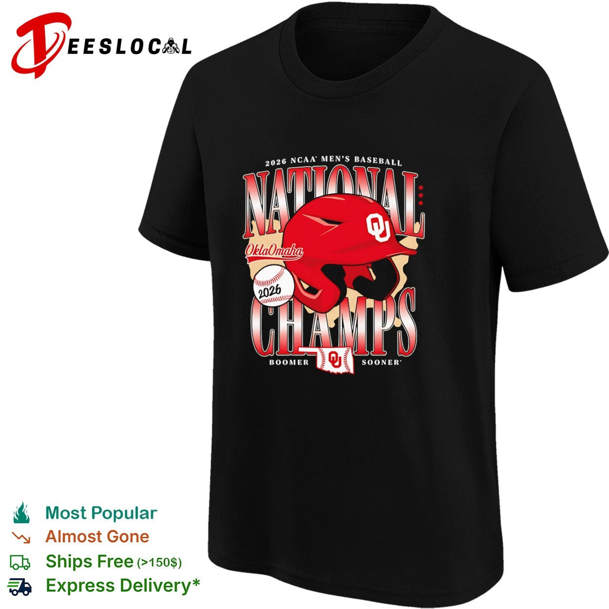 Oklahoma Sooners 2026 national champs baseball shirt