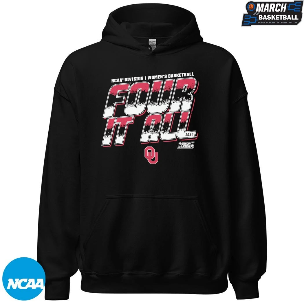 Oklahoma Sooners Four It All NCAA Women’s Basketball March Madness 2026 T-shirts