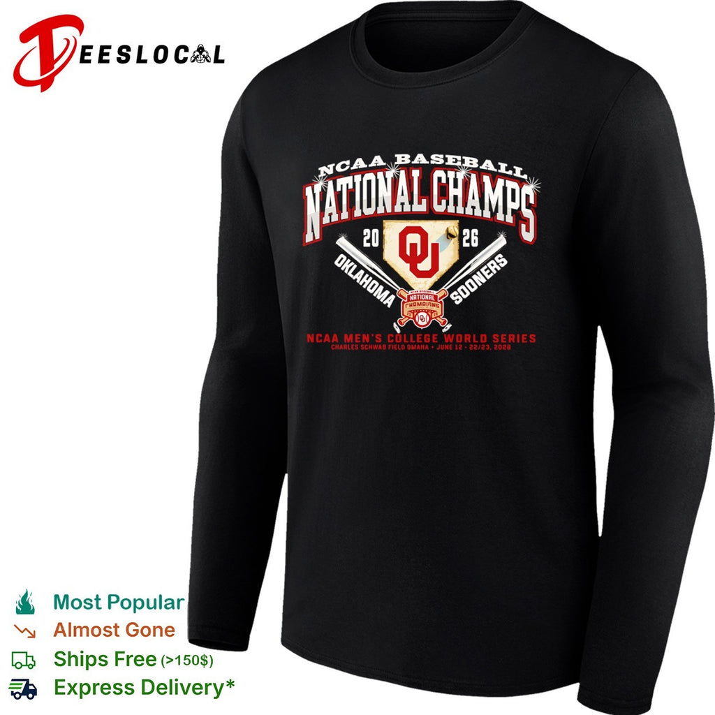 Oklahoma Sooners NCAA Baseball National Champs 2026 College World Series shirt