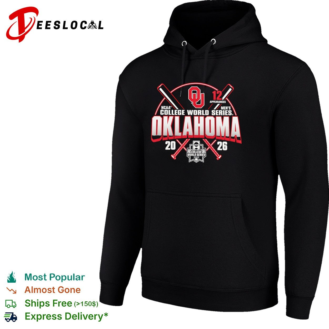Oklahoma Sooners NCAA men college world series 2026 baseball shirt