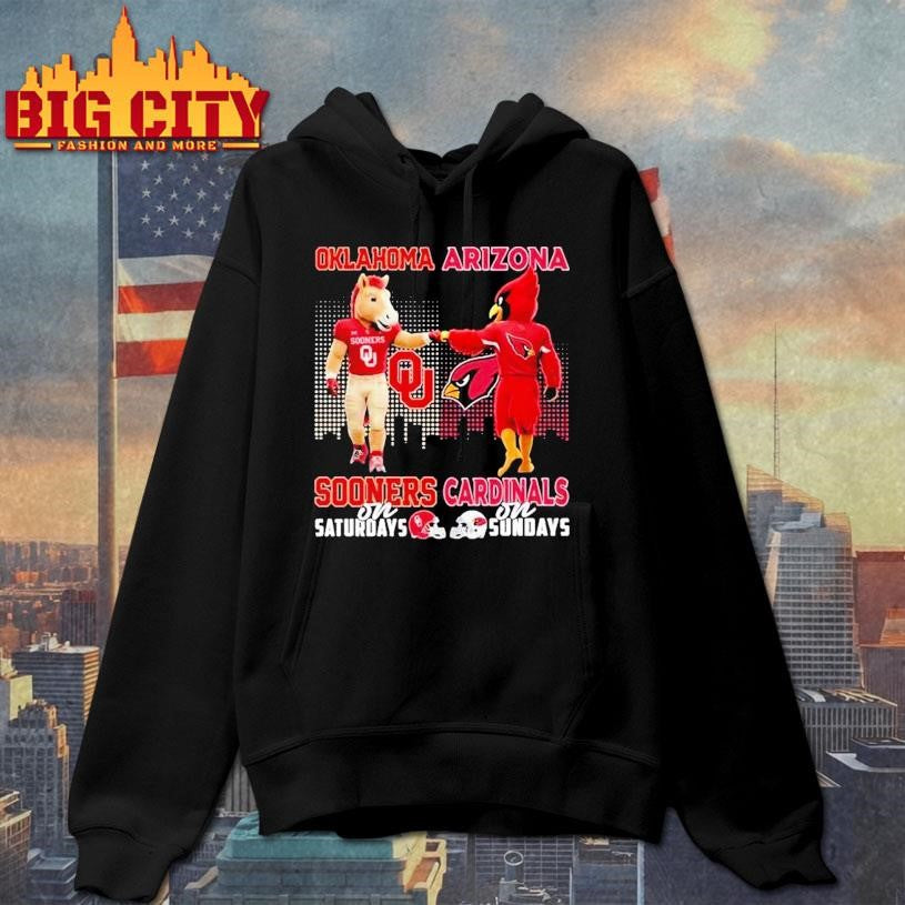 Oklahoma Sooners On Saturdays Arizona Cardinals On Sundays Mascot Shirt