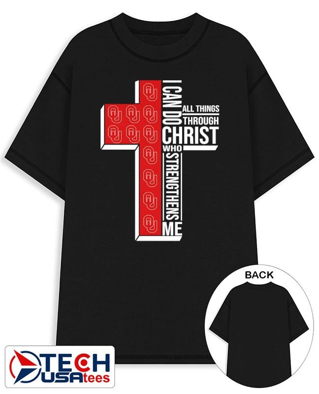 Oklahoma Sooners Women’s Basketball cross I can do all things through christ who strengthens me shirt