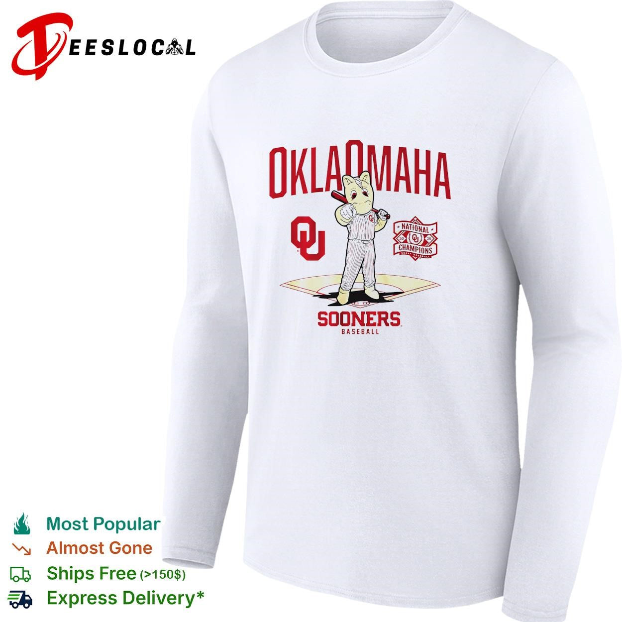 Oklahoma Sooners baseball mascot puppy national champions shirt
