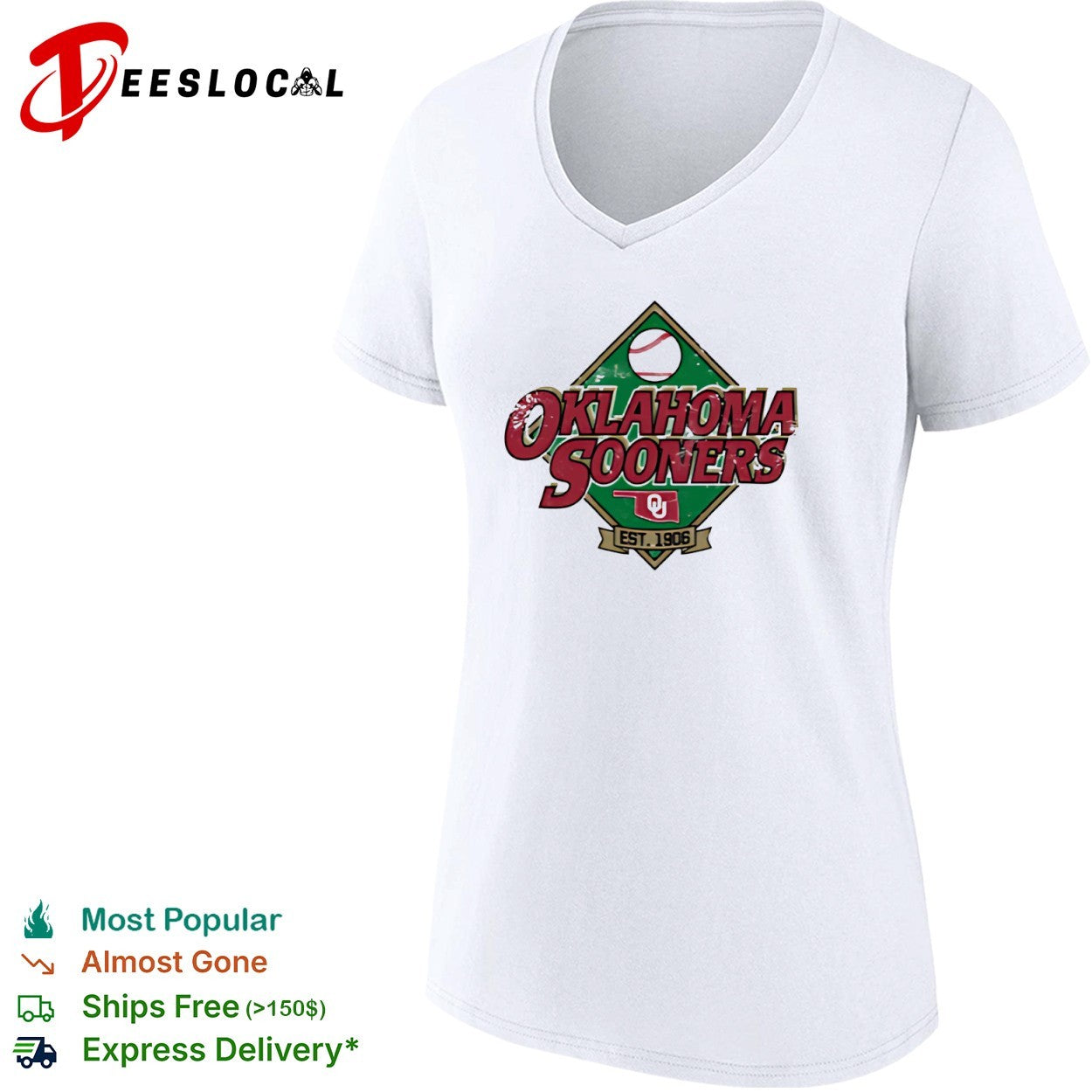 Oklahoma Sooners est 1906 baseball diamond logo shirt