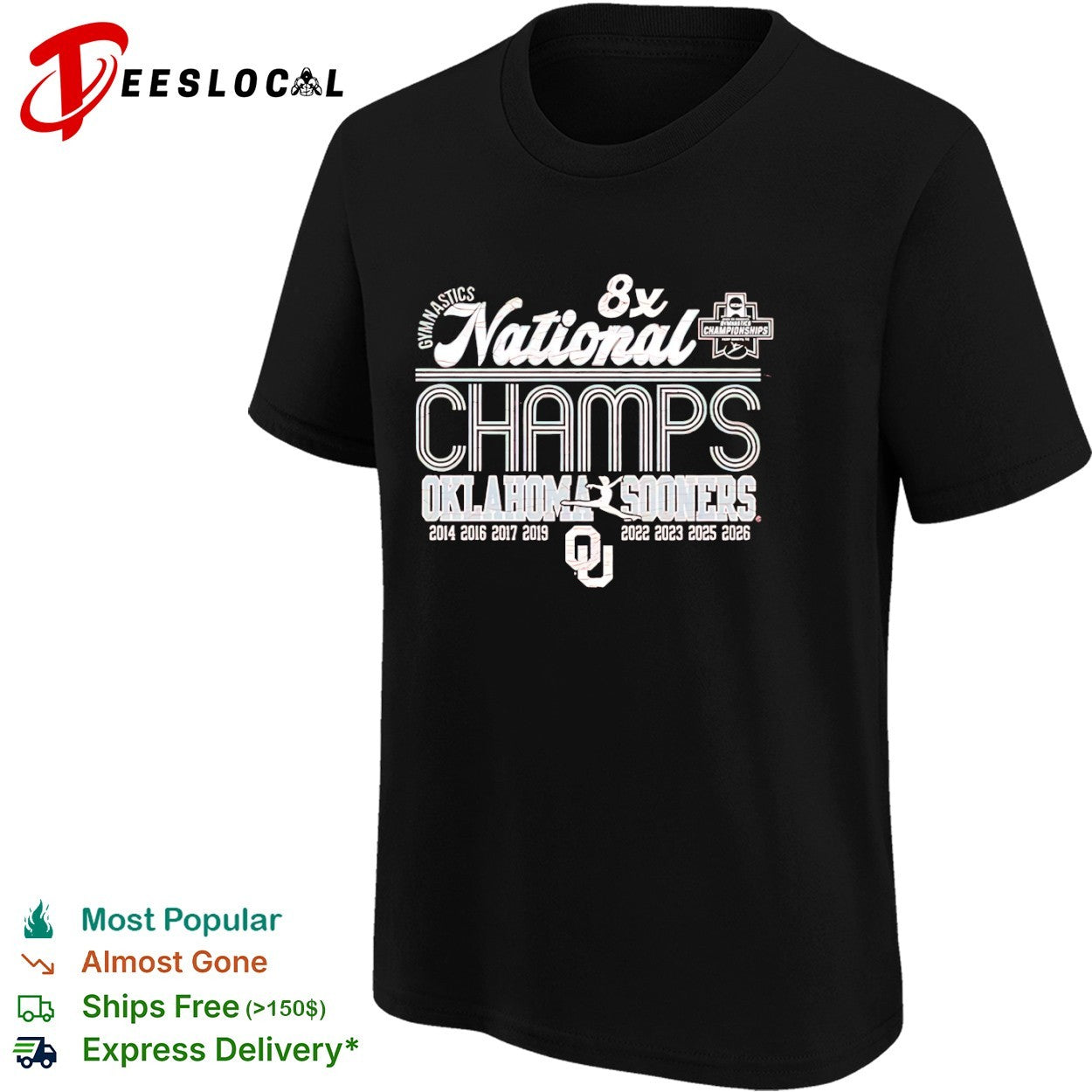 Oklahoma Sooners gymnastics National Champs 2026 shirt