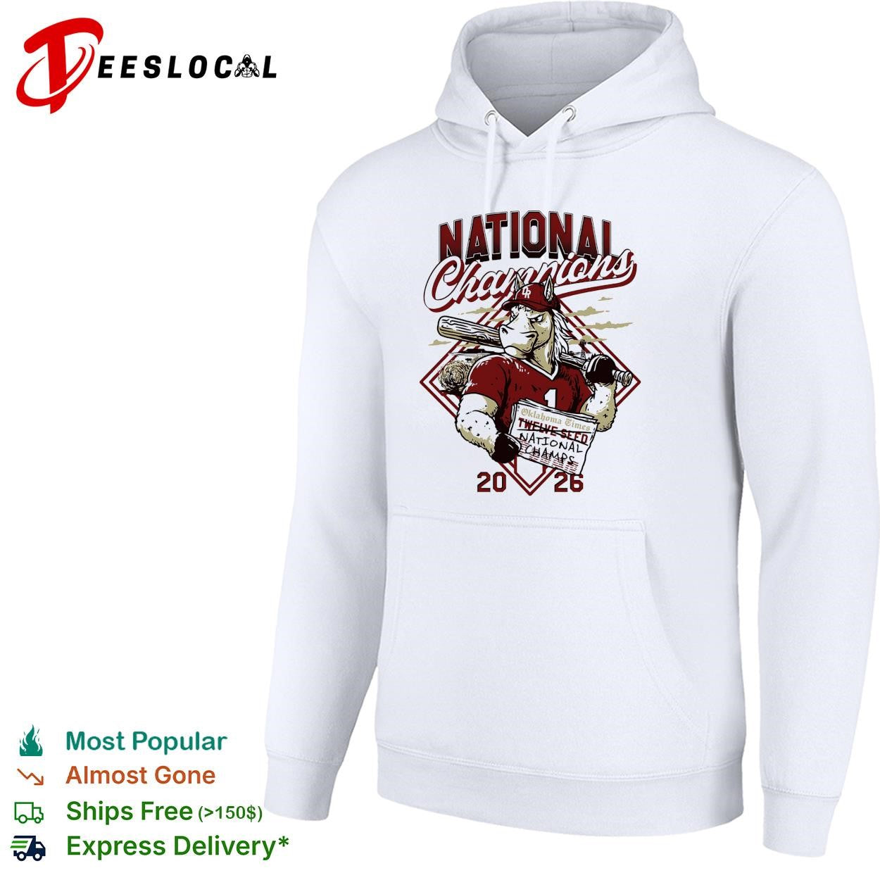 Oklahoma Sooners mascot national champions 2026 baseball shirt
