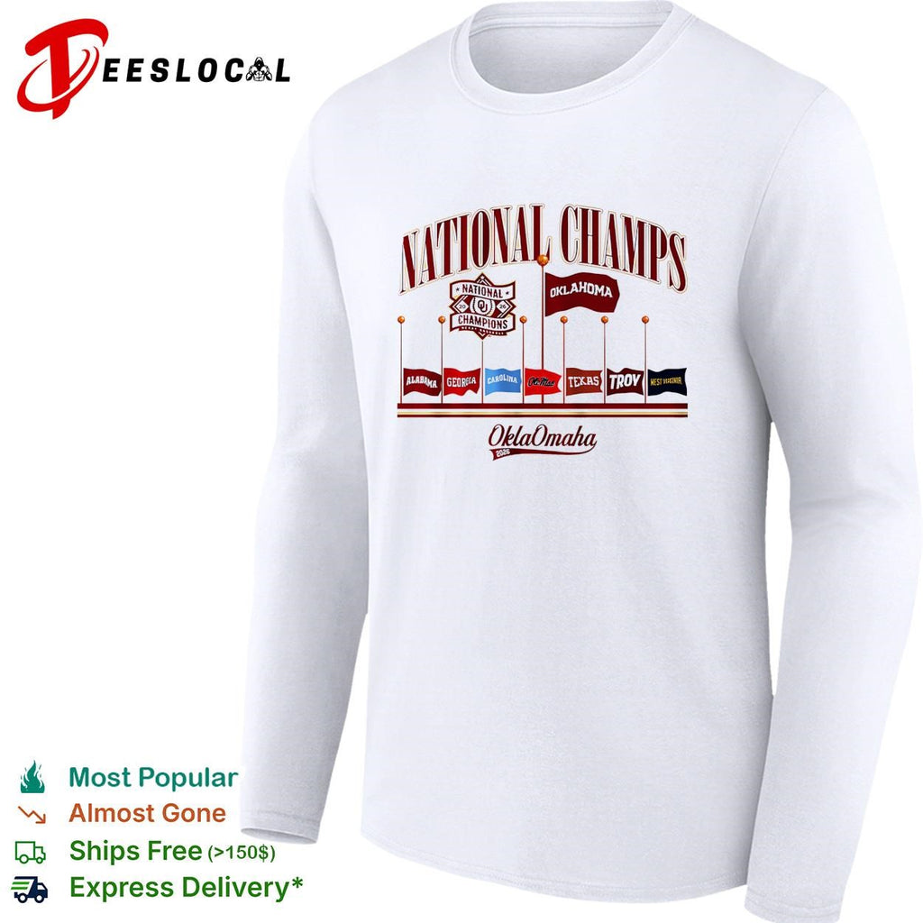 Oklahoma Sooners national champs 2026 pennants flags shirt