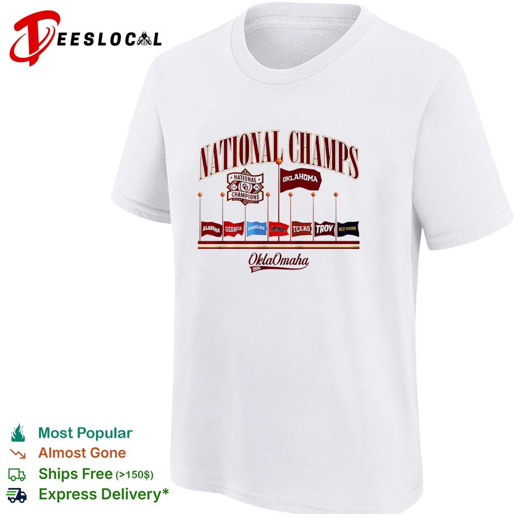 Oklahoma Sooners national champs 2026 pennants flags shirt