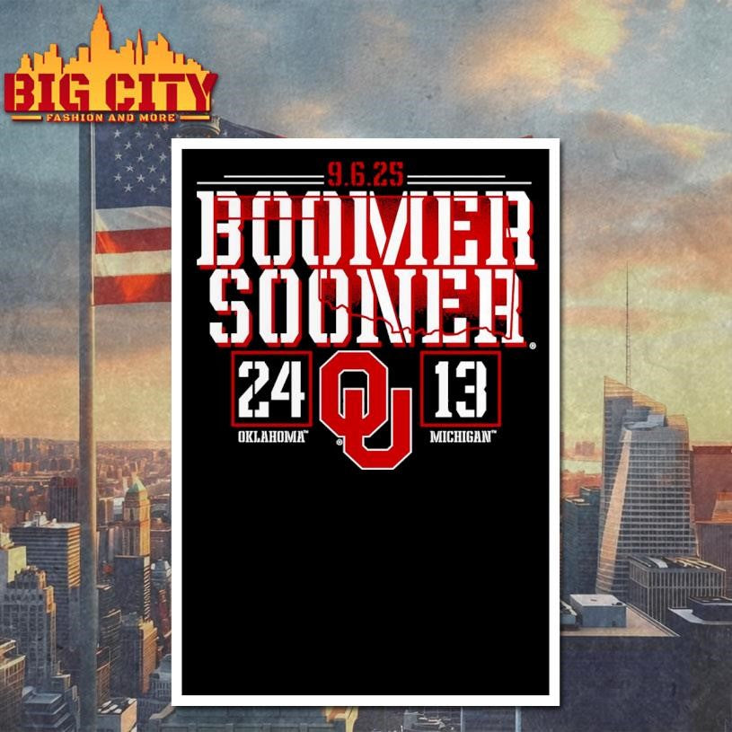 Oklahoma Sooners vs. Michigan Wolverines Boomer Sooner 2025 Score shirt