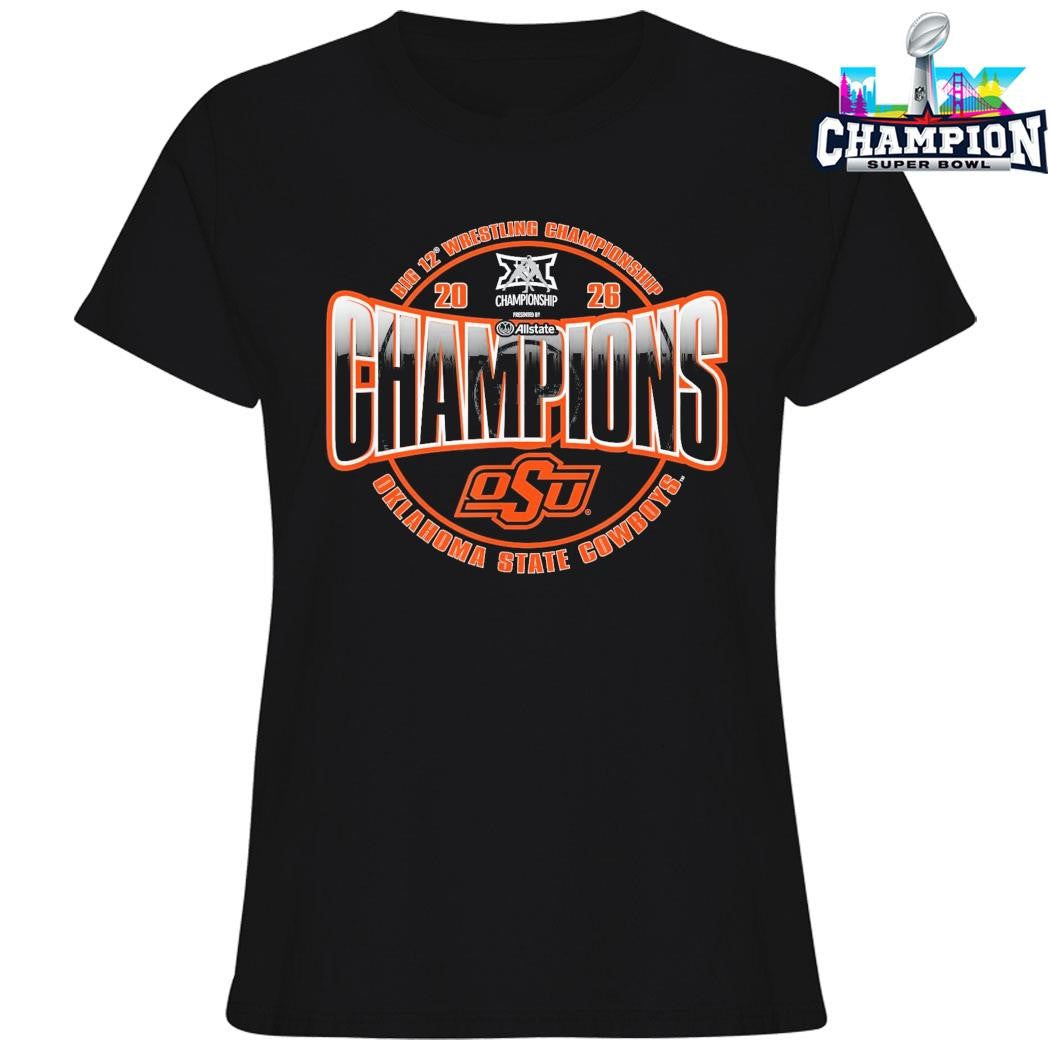 Oklahoma State Cowboys Wrestling Big 12 Champs 2026 Shirt