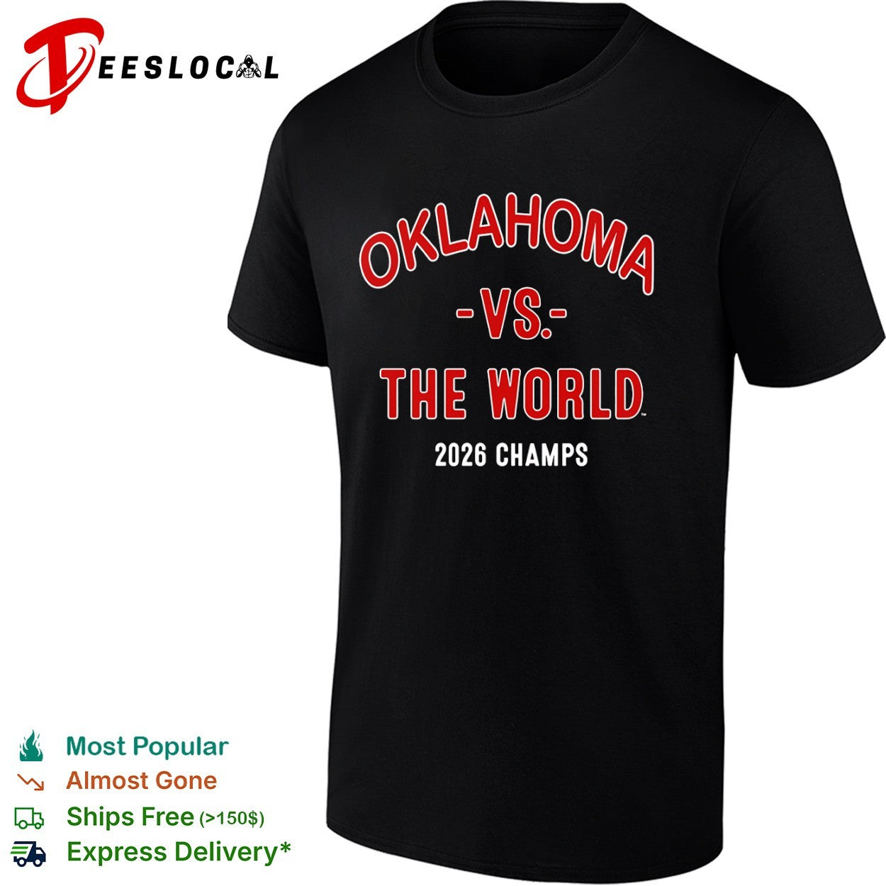Oklahoma vs The World 2026 Champs baseball shirt