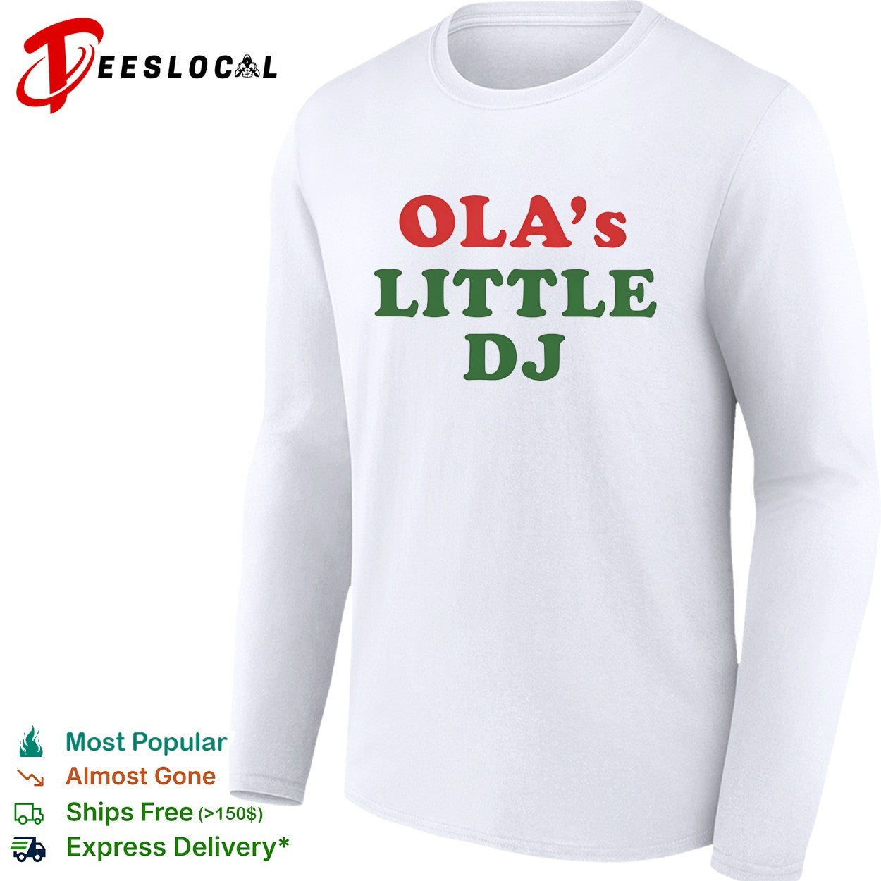 Ola’s little DJ bold colorful script party humor vintage shirt