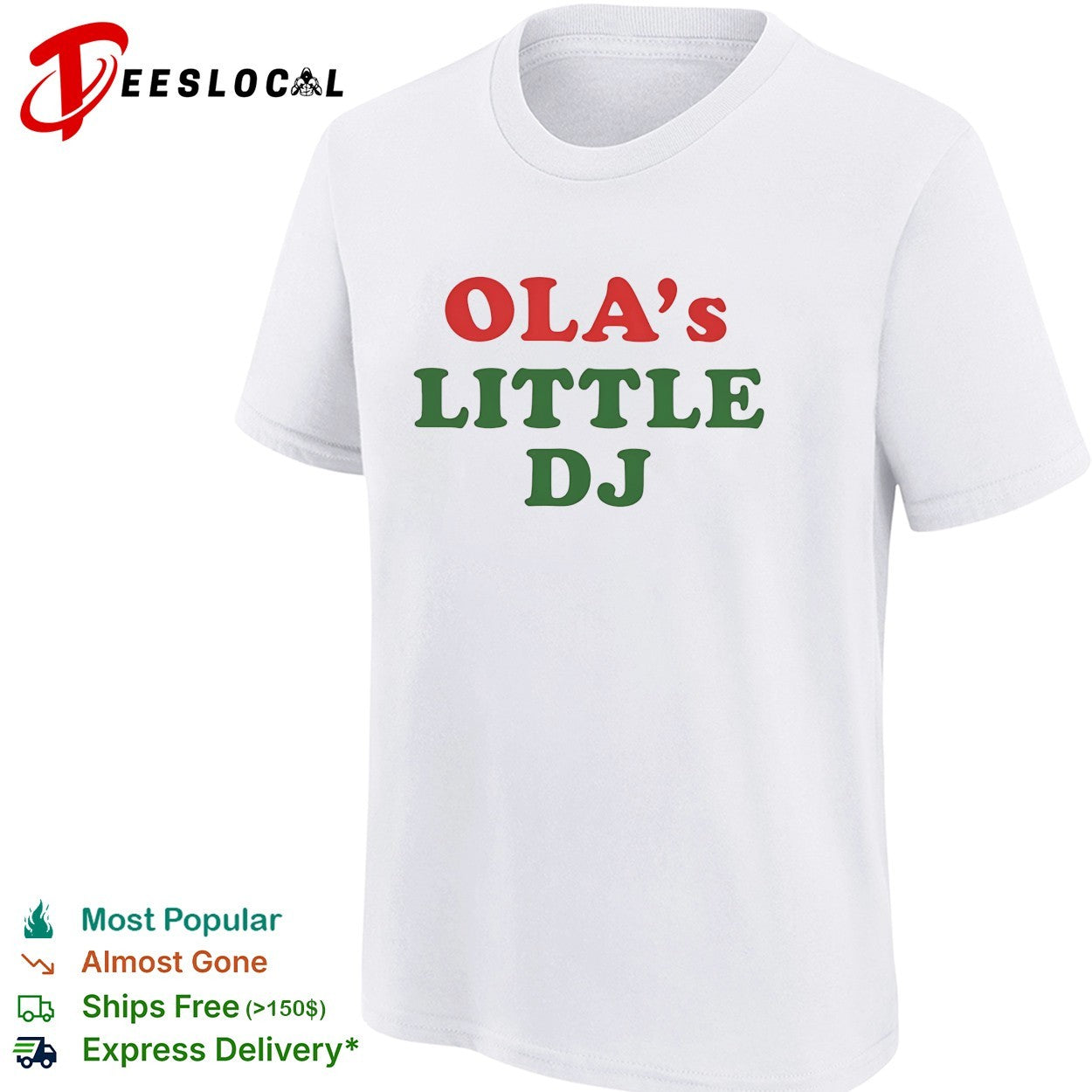 Ola’s little DJ bold colorful script party humor vintage shirt