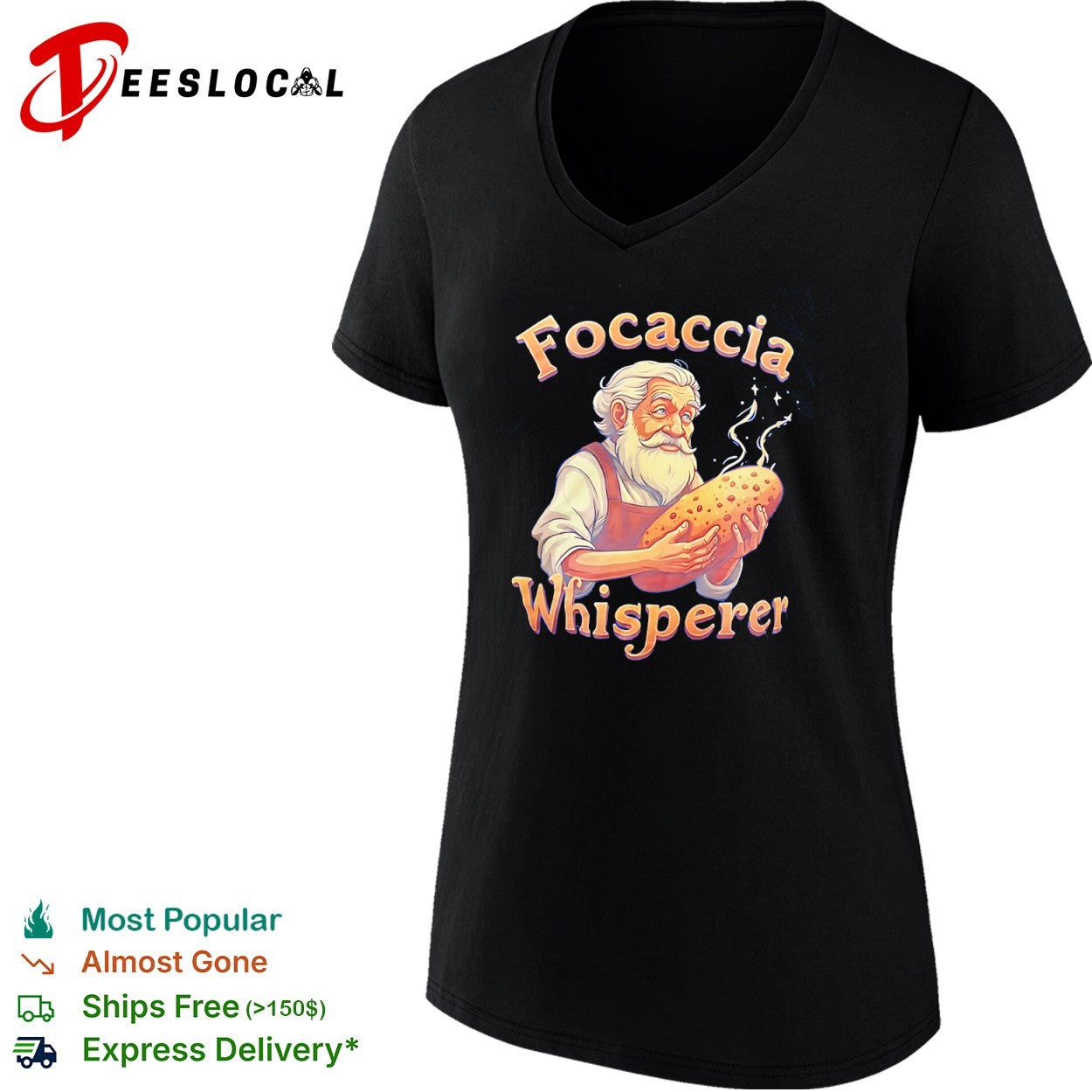 Old baker focaccia whisperer shirt