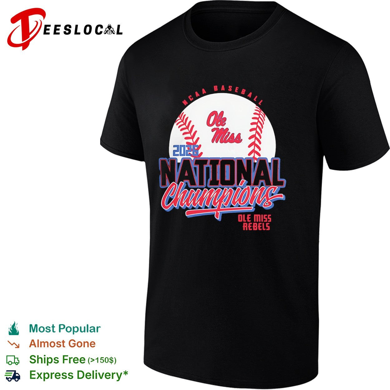 Ole Miss Rebels 2026 NCAA Baseball National Champions Shirt