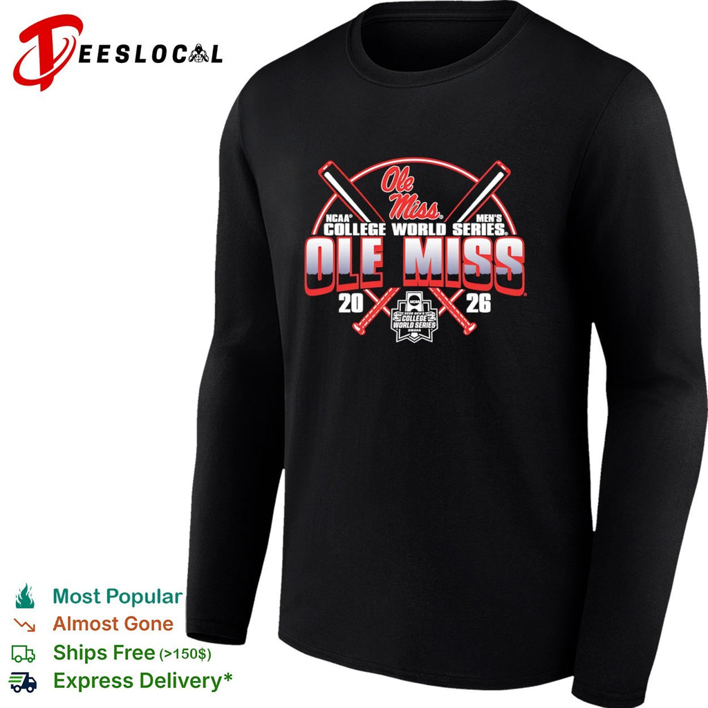 Ole Miss Rebels 2026 NCAA College World Series Baseball Logo Commemorative shirt