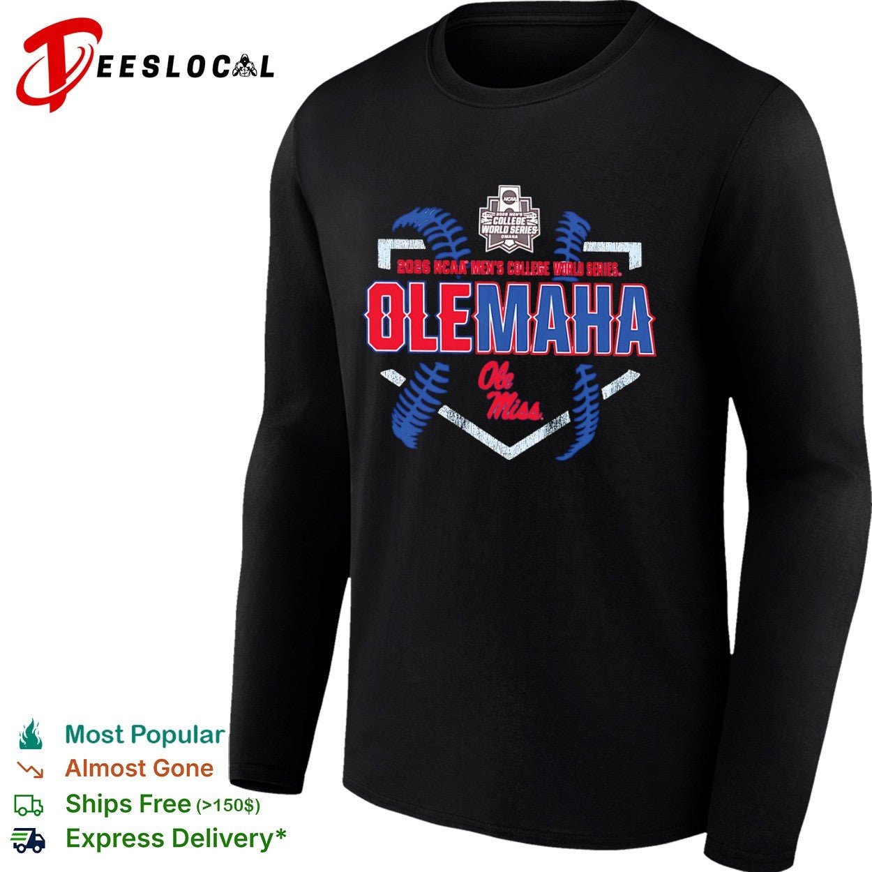 Ole Miss Rebels 2026 NCAA College World Series Olemaha baseball championship shirt