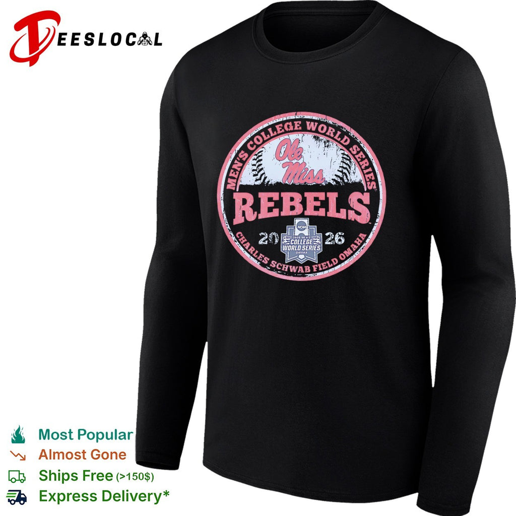 Ole Miss Rebels Men’s College World Series 2026 Charles Schwab Field Omaha shirt