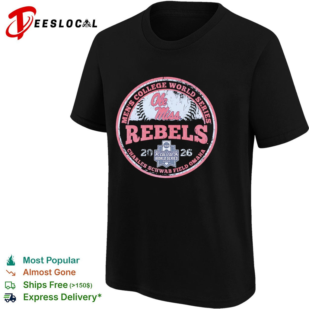 Ole Miss Rebels Men’s College World Series 2026 Charles Schwab Field Omaha shirt