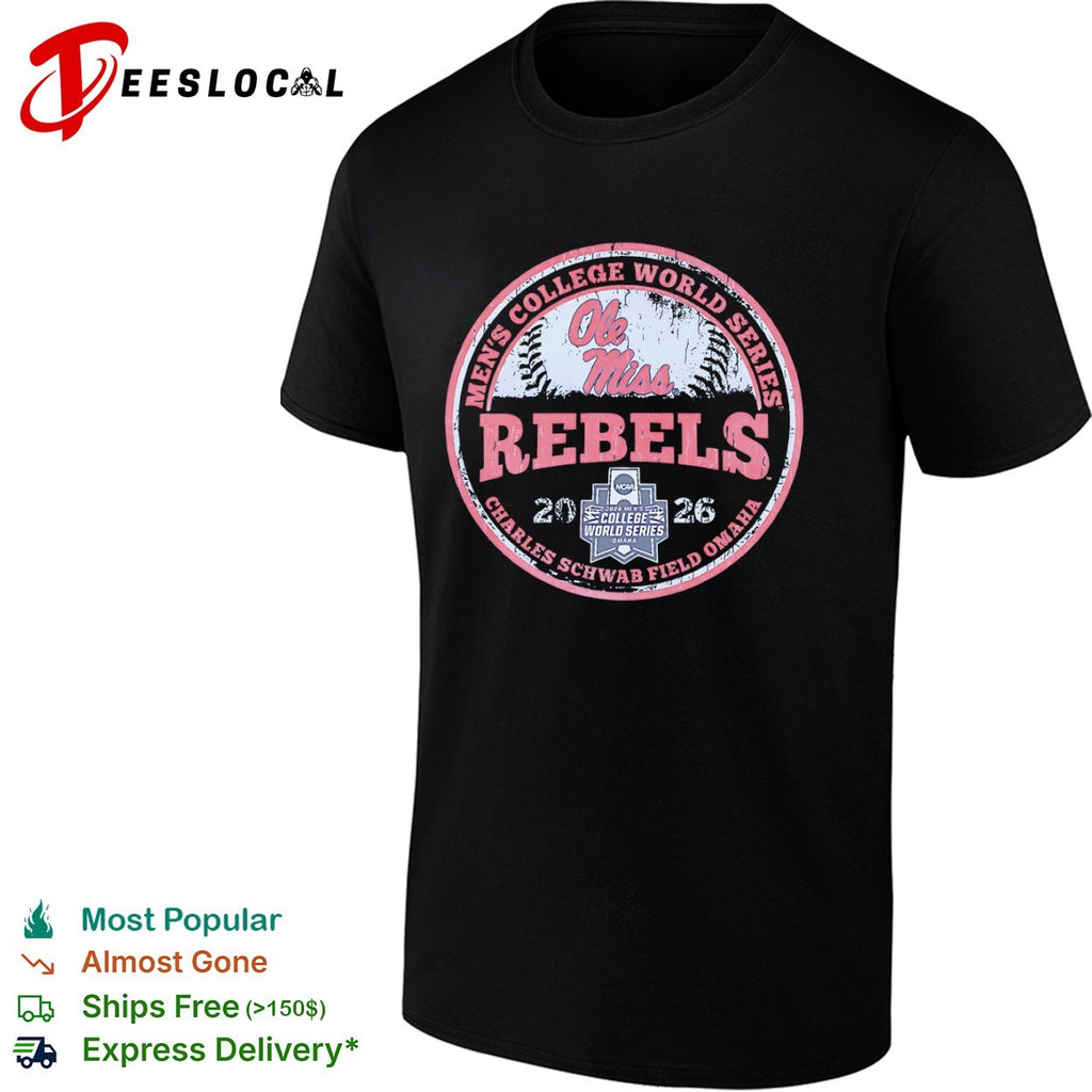 Ole Miss Rebels Men’s College World Series 2026 Charles Schwab Field Omaha shirt