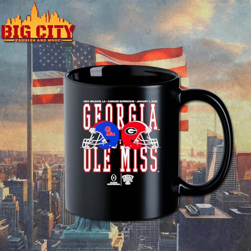 Ole Miss vs Georgia 2026 Allstate Sugar Bowl Helmet Matchup Shirt