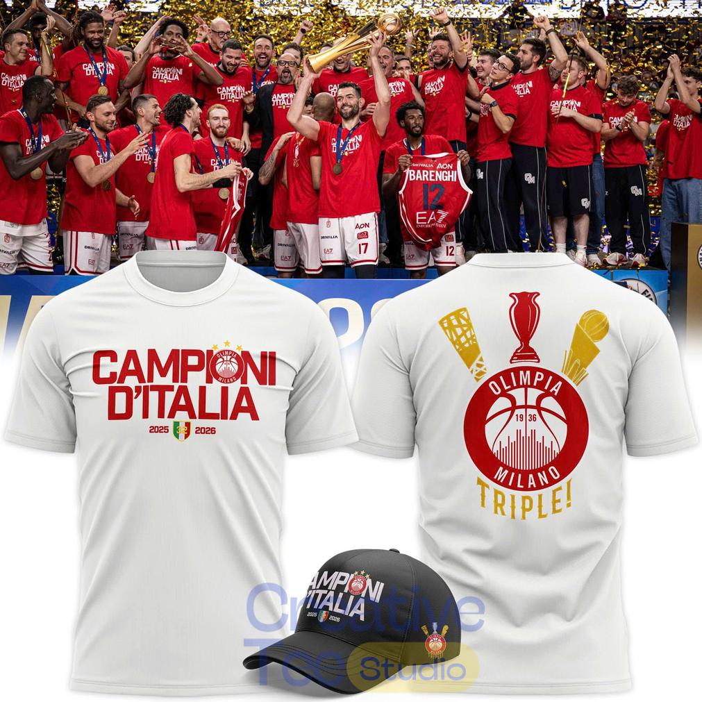 Olimpia Milano 2026 Italian Champions Black T-Shirt