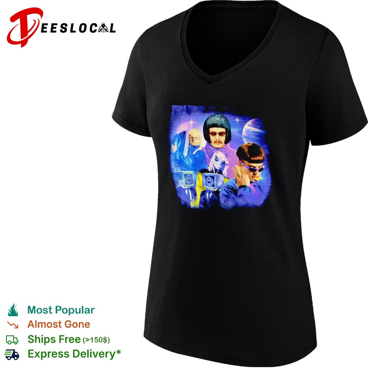Oliver Tree Cosmic Collage with Smiley Face Computer Heads shirt