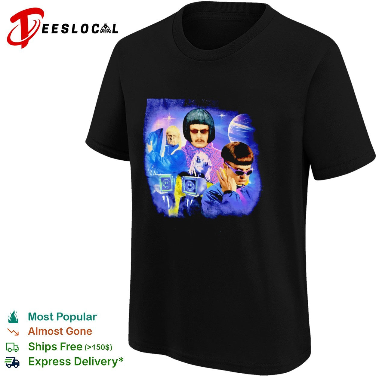 Oliver Tree Cosmic Collage with Smiley Face Computer Heads shirt
