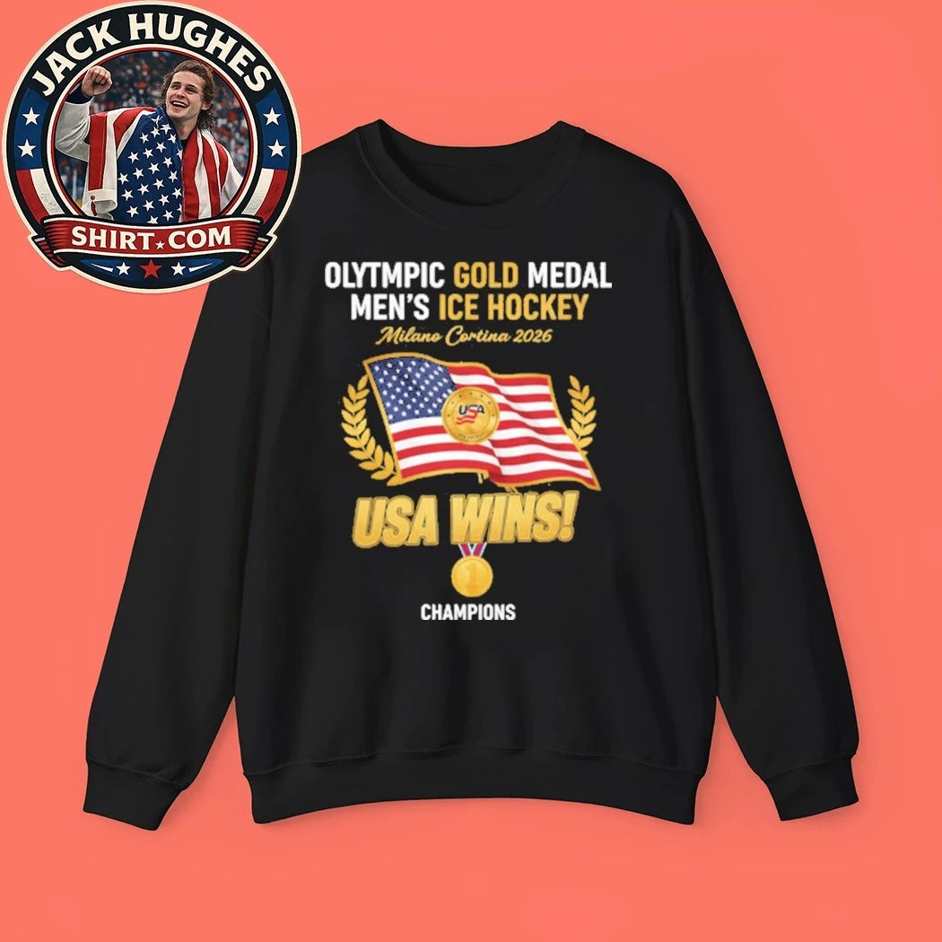Olympic Gold Medal Men’s Ice Hockey Milano Cortina 2026 USA Wins Champions Flag Trending Shirt