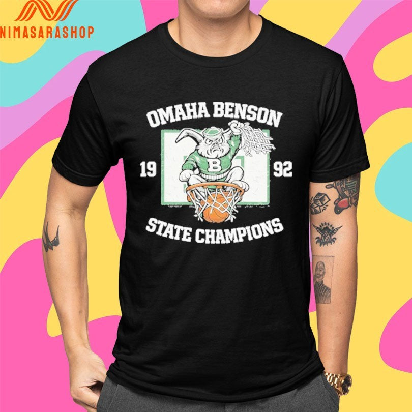 Omaha Benson State Champions 1992 Basketball Shirts