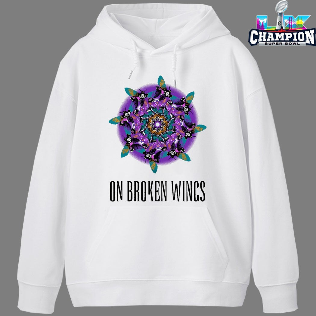 On Broken Wings Mandala Full Color Moth T-shirts