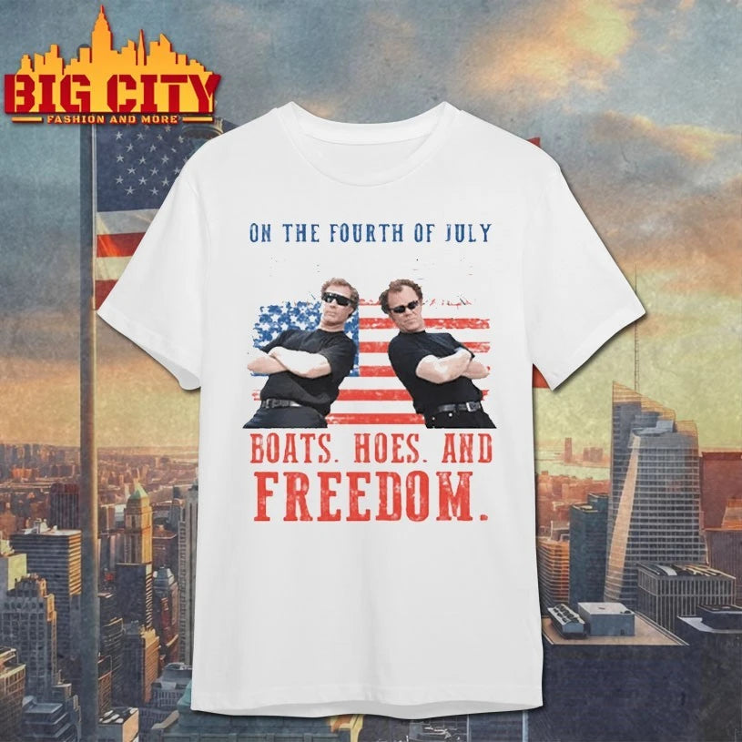 On The Fourth Of July Boats Hoes And Freedom Parody Step Brothers shirt