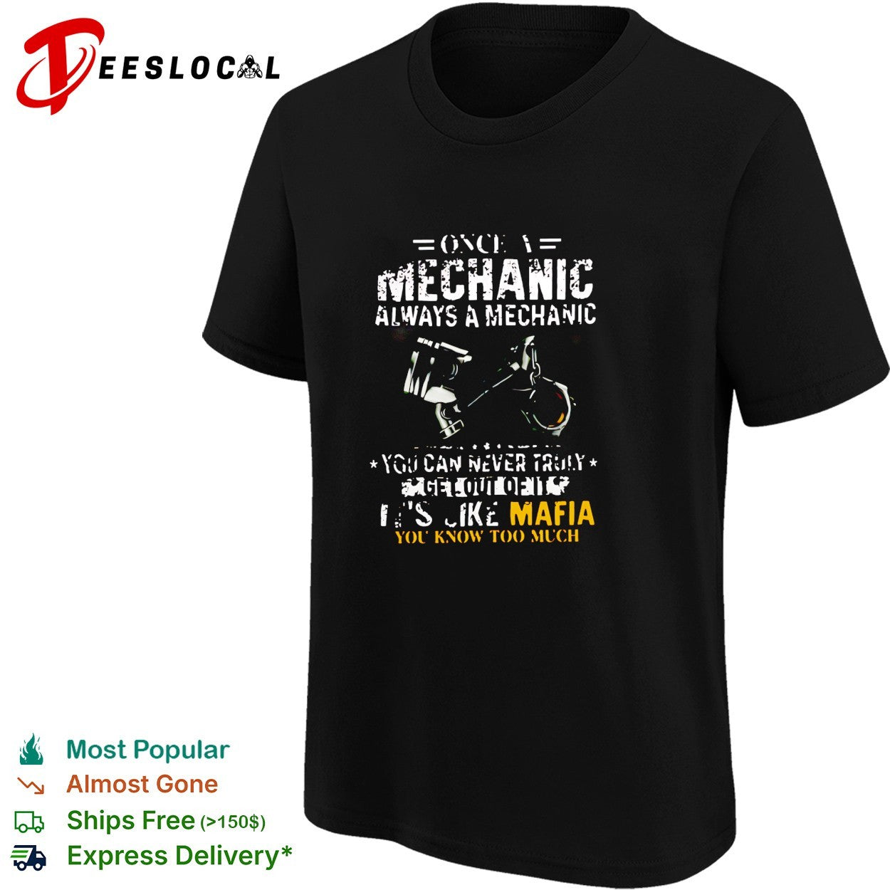 Once a mechanic always a mechanic it’s like mafia piston tool graphic shirt