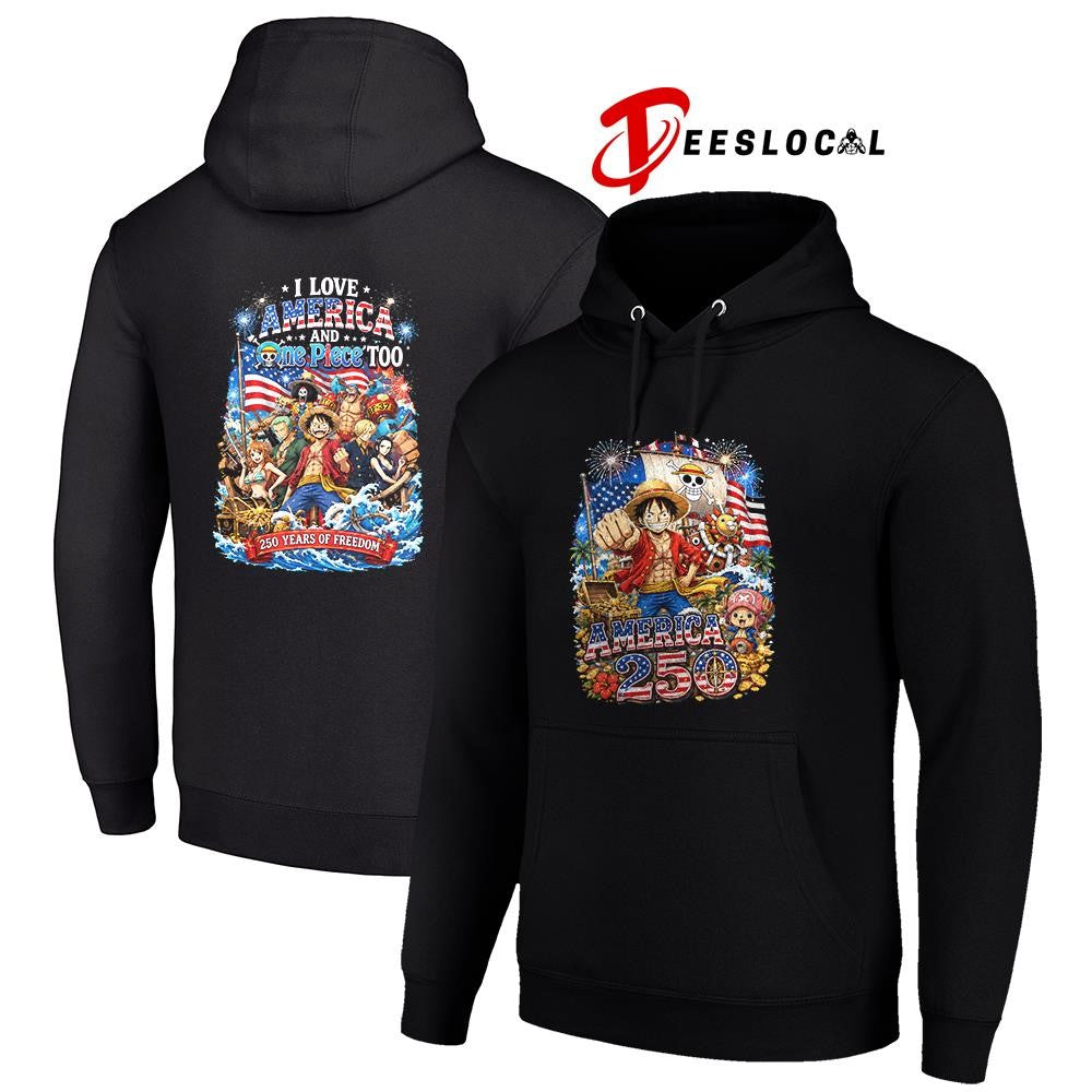 One Piece I love America 250 years of freedom graphic shirt