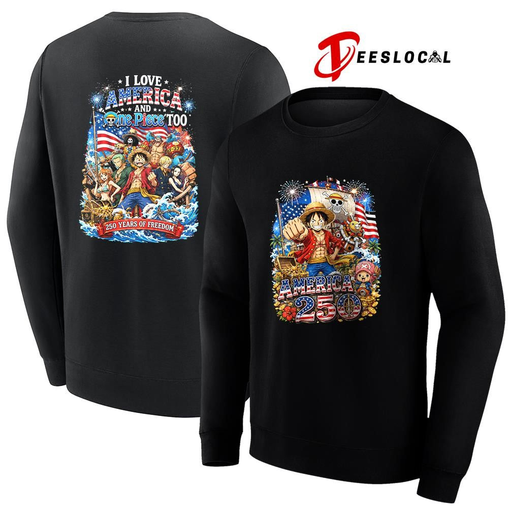 One Piece I love America 250 years of freedom graphic shirt
