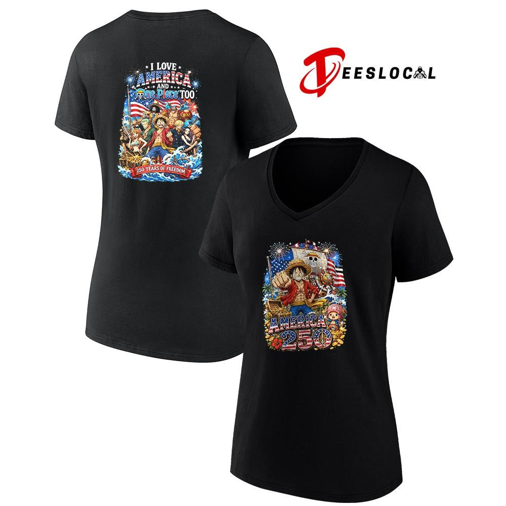 One Piece I love America 250 years of freedom graphic shirt