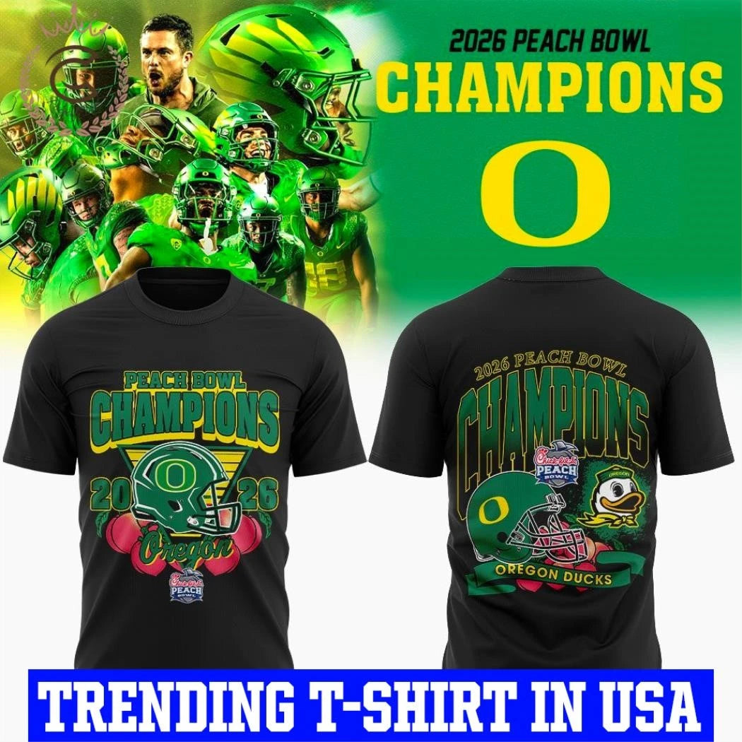Oregon Peach Bowl Champion 2026 Black Shirt