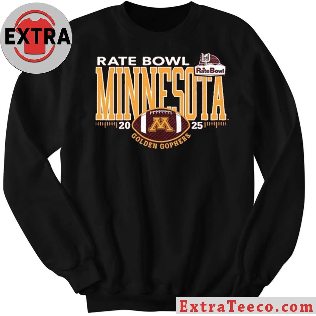 Original 2025 Champions Rate Bowl Minnesota Golden Gophers Maroon Blue 84 2025 Rate Bowl Logo T-Shirt