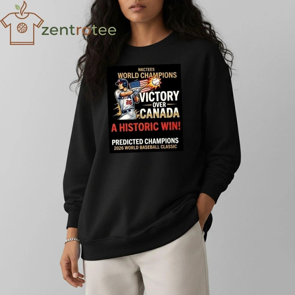 Original 2026 World Baseball Classic Team USA vs Canada T-Shirt – A Historic Win Special Edition