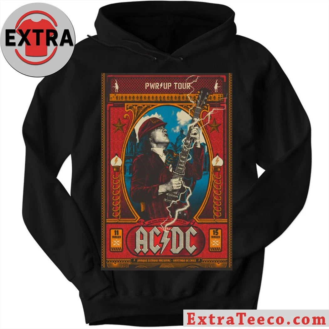 Original AC DC March 11 &amp; 15 2026 Santiago Chile Poster Shirt