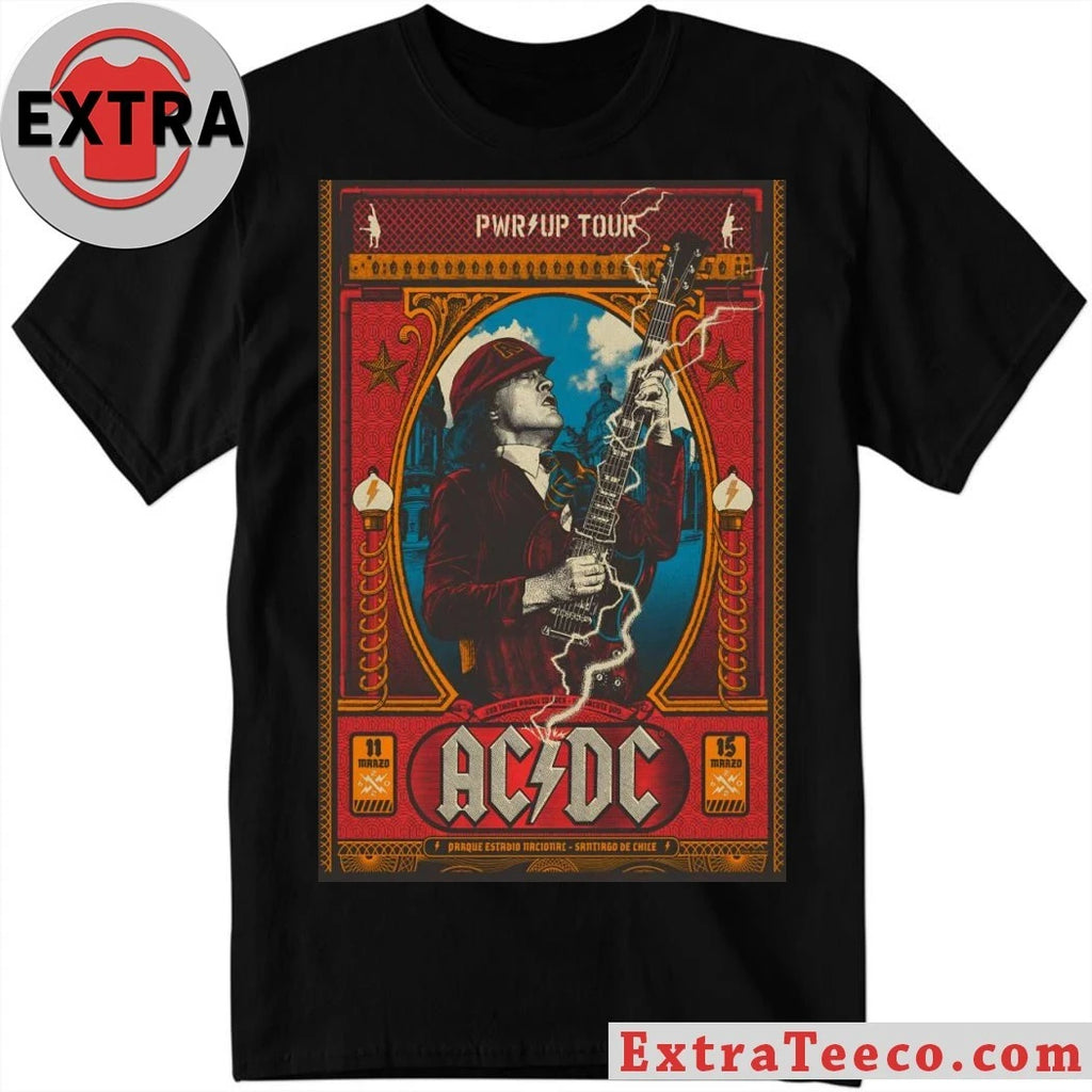 Original AC DC March 11 &amp; 15 2026 Santiago Chile Poster Shirt